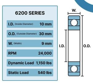 6200 bearing size